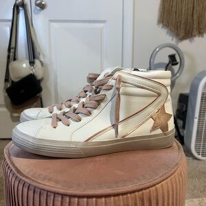 ShuShop Roxanne White and Pink Sneakers